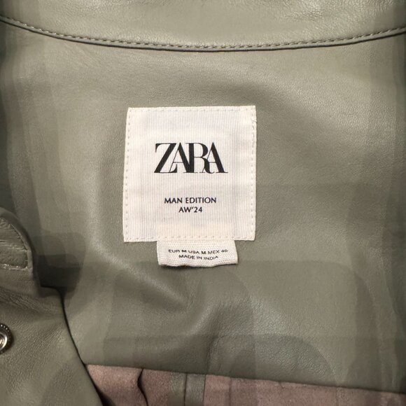 ZARA - LEATHER JACKET LIMITED EDITION - Size Medium A/W 2024 - Picture 6 of 7